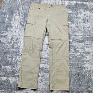 Kuhl Pants Womens 12 Beige Convertible Hiking Zip Pockets Nylon Stretch Outdoor